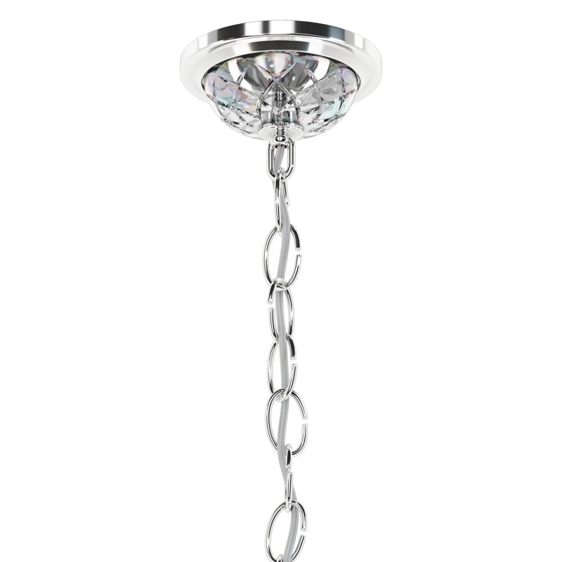 Century 8 - Light Candle Style Chandelier, Polished Silver, Heritage Handcut Crystal Clear
