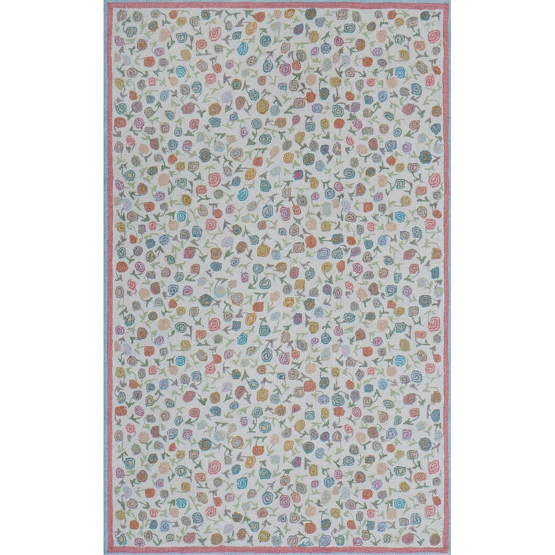 Florals Area Rug, Natural, 5' x 8'