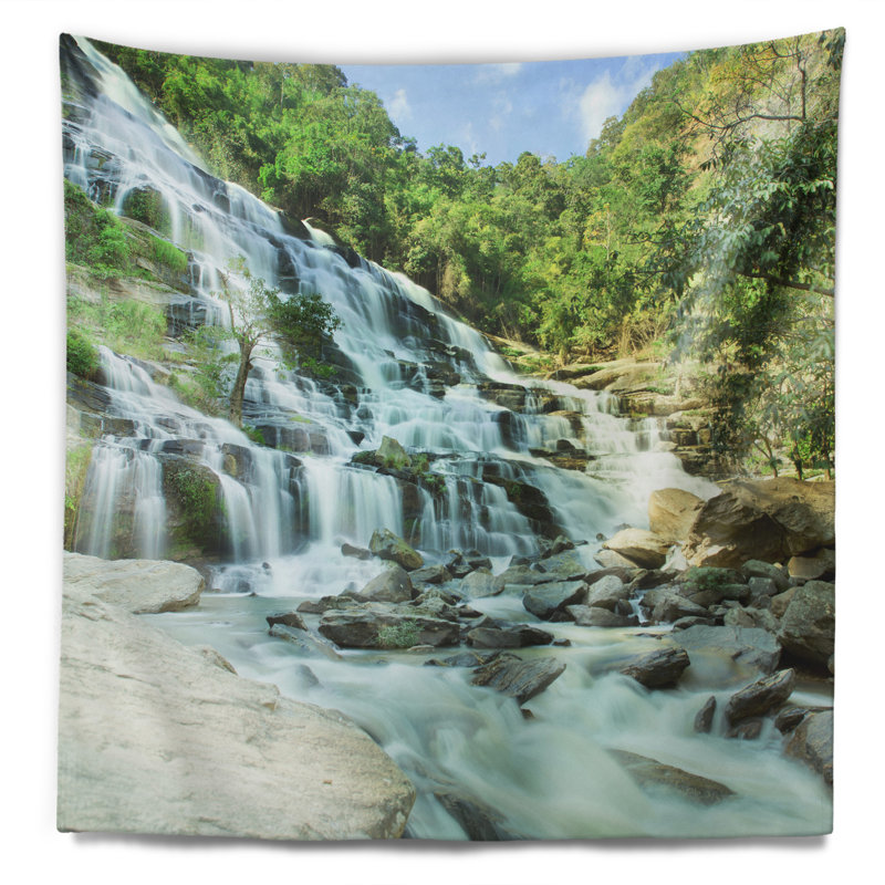 Photographie de paysage maeyar waterfall tapisserie, H 32 po x l 39 po