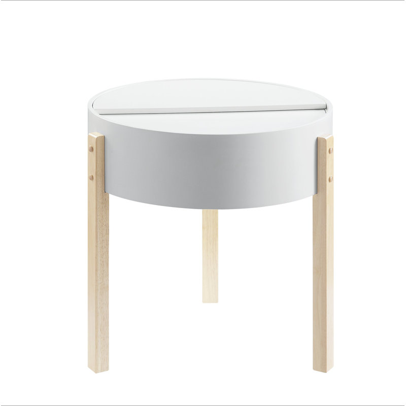 Bodfish White & Natural Round End Table