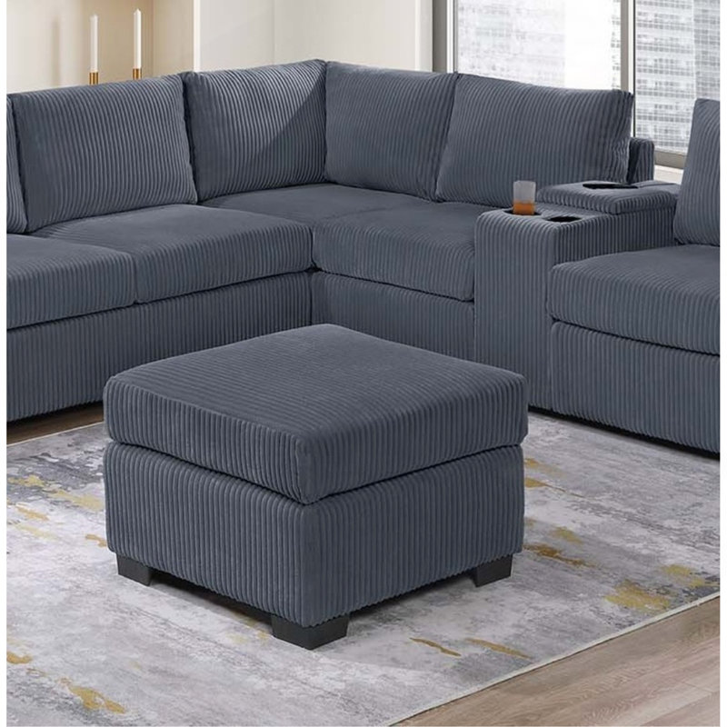 Ensemble de canapé modulaire 4 pièces moderne et fonctionnel, Gris foncé