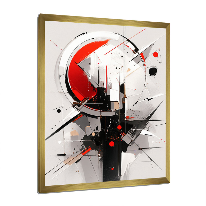 Tourbillons rouges et noirs à multiples facettes, impression sur toile, H 32 po x l 24 po x P 1 po