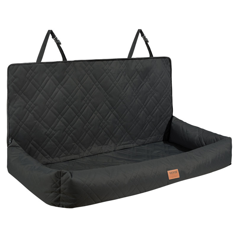 Black Waterproof Soft Sided Dog Car Seat with Safety Leash