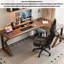 Bureau tout en bois massif en forme de L avec pieds en forme de K-970922893