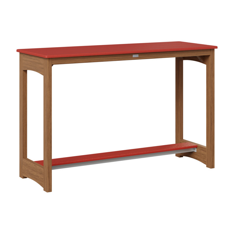 Table de bar Berlin Gardens, Acajou antique, Rouge écarlate, 38.5" H x 60" W x 22" D