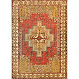 Canvello Vintage Oushak Coral Lamb's Wool Area Rug- 4' X 6'