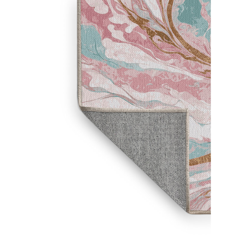Machine Washable Beige Area Rug, Rectangle 3' x 5'