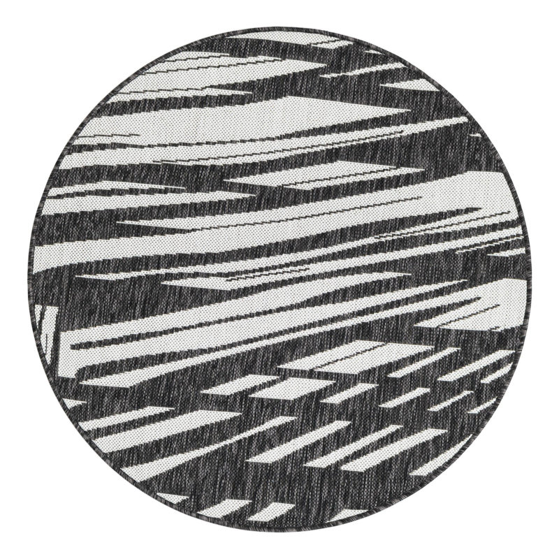 Abstract Indoor / Outdoor Rug, Round 3'3"