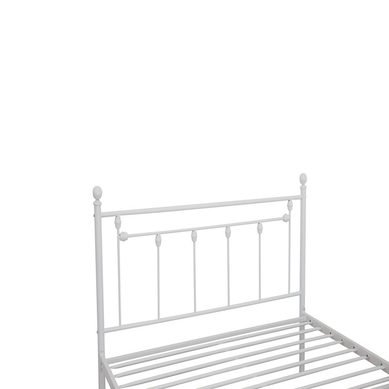 Angela Metal Spindle Bed, Twin, Matte White