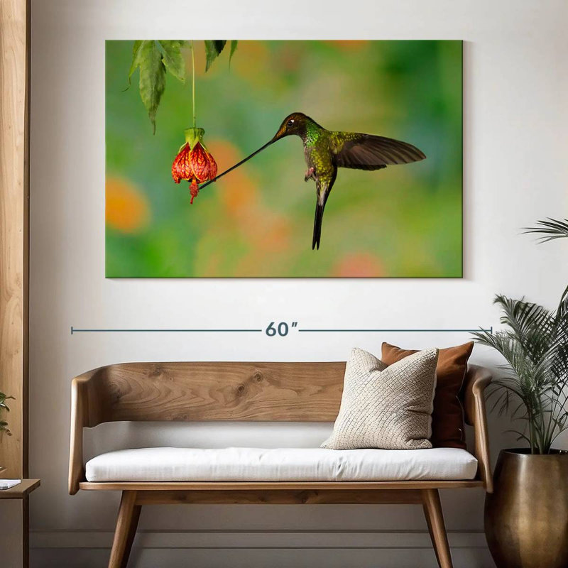 Hummingbird Eating Nectar, 34" H x 51" W