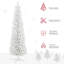 Arbre de Noël neige enneigé, arbre de Noël mince avec branches réalistes et base en plastique pour la décoration intérieure, blanc-1815763483