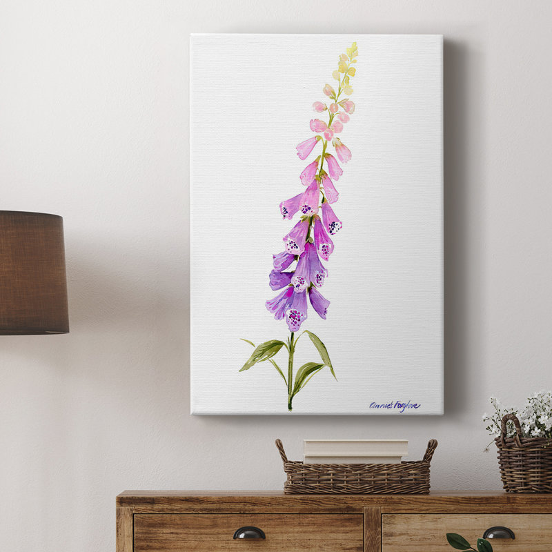 Annie's Foxglove I - galerie tendue sur mesure Cavas, H 18 po x l 12 po