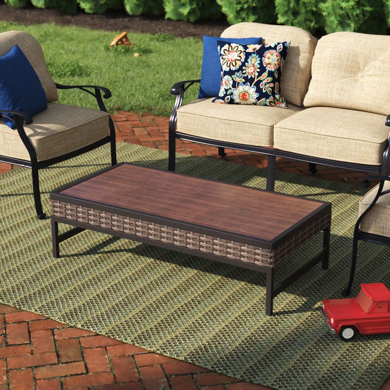 Hesse Rectangular Metal Outdoor Coffee Table , 47.2'' in. W 23.6'' in. D