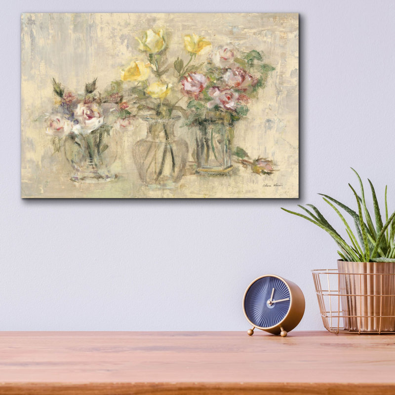 «Flowers In Etched Glass» par Cheri Blum, art mural en verre acrylique, H 12 po x l 16 po x P 0,13 po