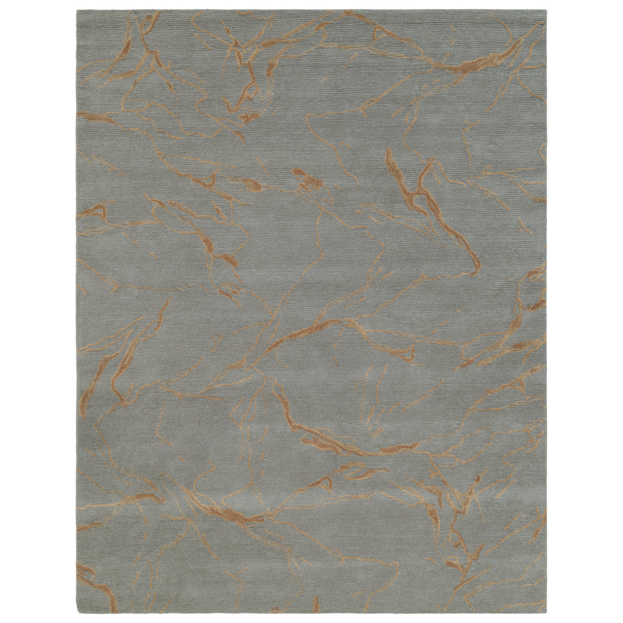 Ada Hand-Tufted Wool Abstract Area Rug, Rectangle 7'9" x 9'9", Blue