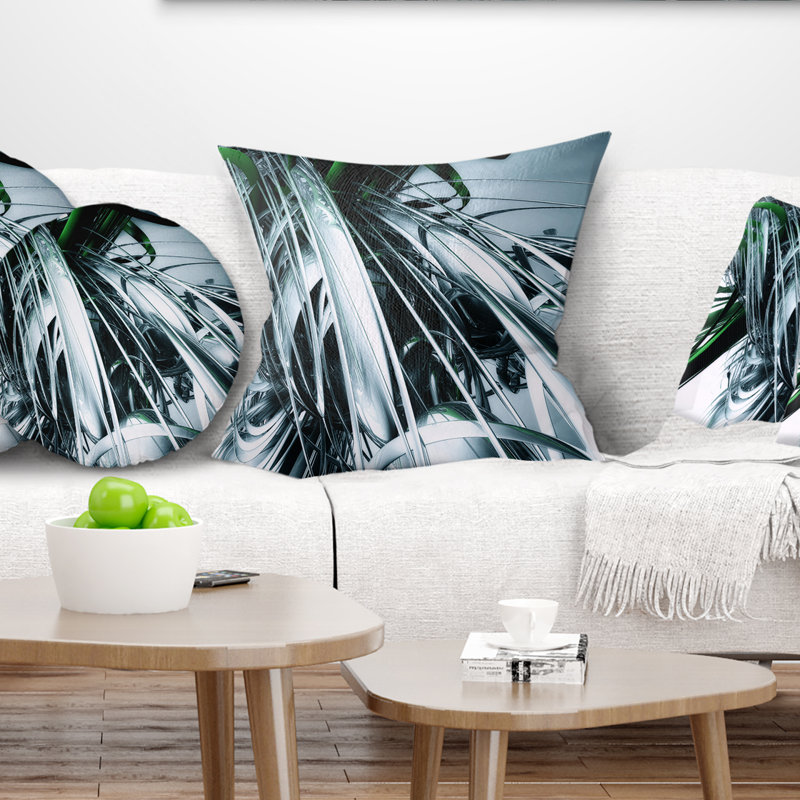 Abstract 3D Art Pillow, 16" x 16", Throw Pillow