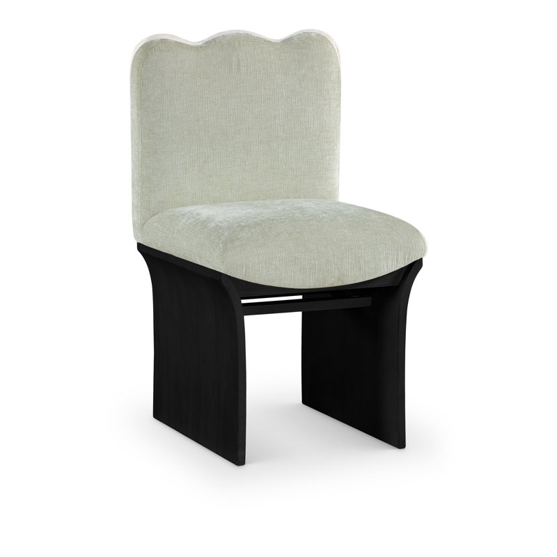 Shaw Cassady Chenille Fabric Upholstered Dining Chair, Mint Chenille Fabric, Black