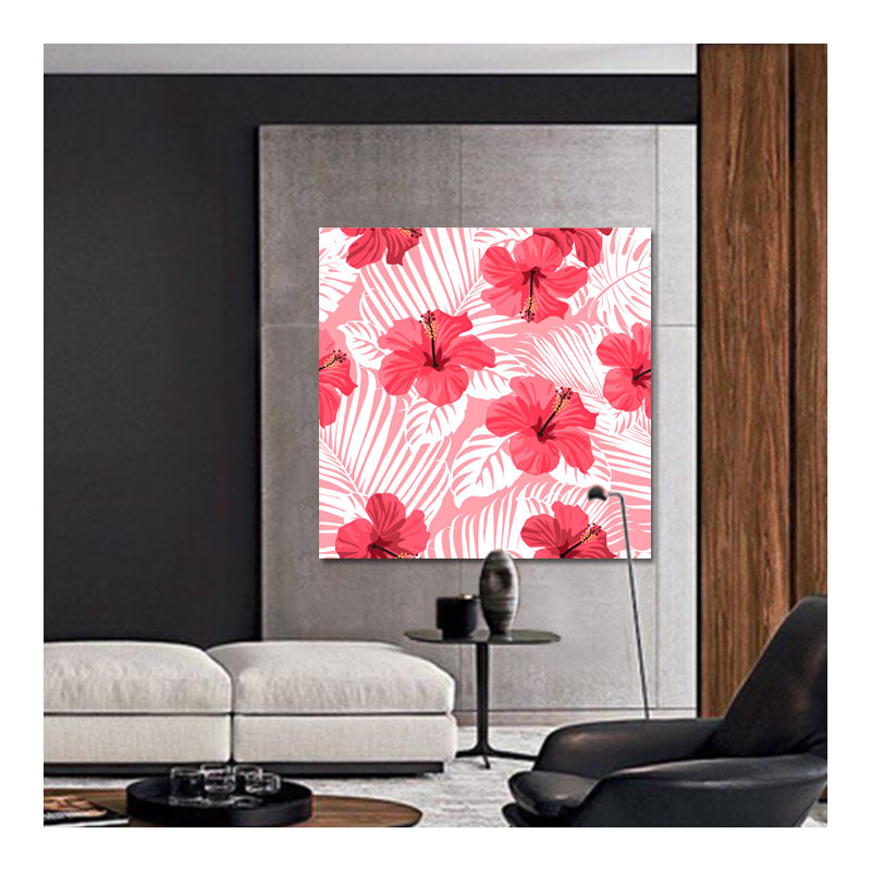 Pink Tropics Print, Rectangle 16" H x 20" W x 2.5" D