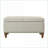Ottoman Storage Bench with Linen, Recessed Hinge &amp; Rivet Trim - Beige | Wood | Tan Brown-1346133361