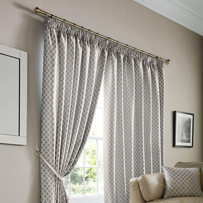 Dareece Cotswold Pencil Pleat Lined Curtains, Width 167 x Drop 182 cm, Silver