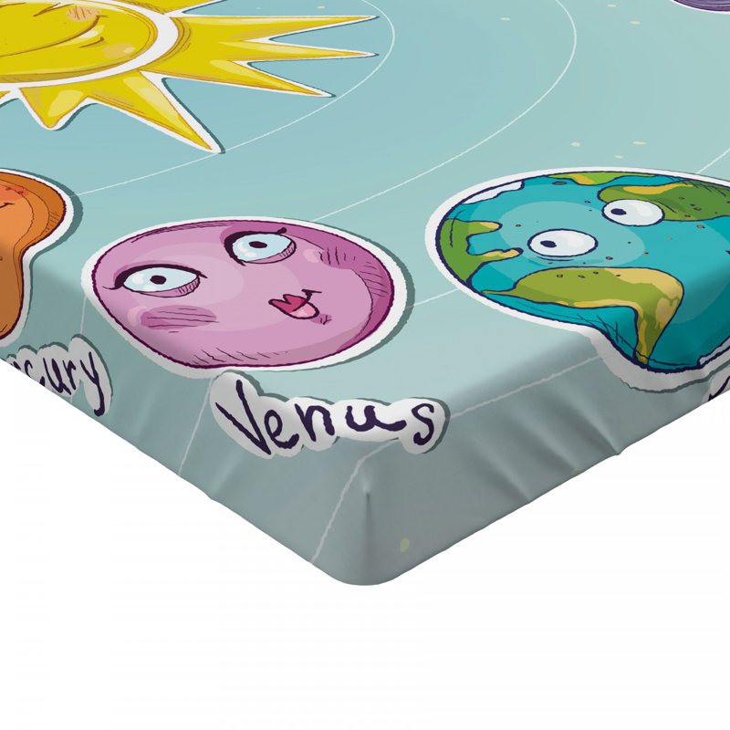 Microfiber Geometric Fitted Sheet, Queen Fitted Sheet