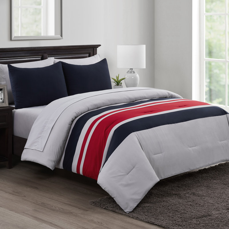 Cammy Polyester Striped Comforter, King Comforter + 6 Additional Pieces
