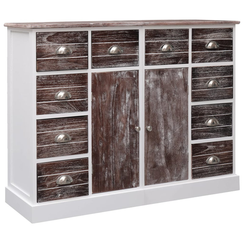 Gallman 113cm Sideboard, White/Brown