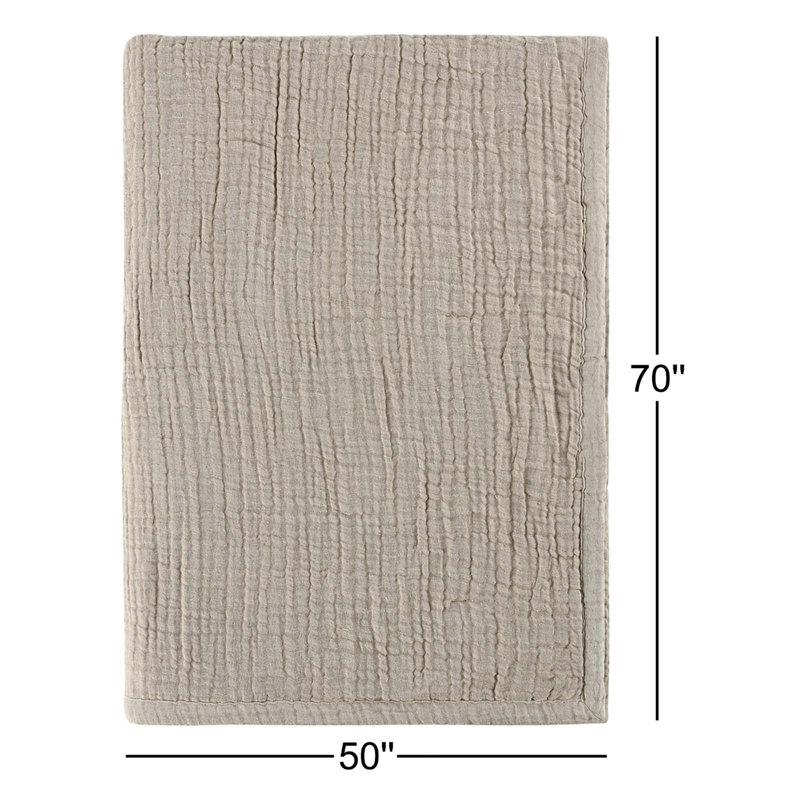 Tc Cotton Linen Blend 50"x70" Throw Blanket