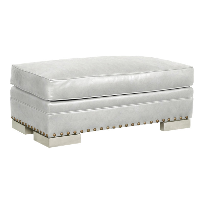Riverside Upholstered Ottoman, Wrenn, Saloon Jeans Genuine Leather, Yes