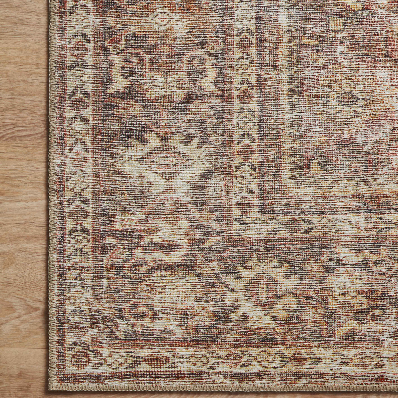 Amber Lewis x Loloi Georgie Bordeaux Antique Rug, Rectangle 3'9" x 5'6"