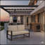 Canapé de terrasse 52 po en aluminium toutes saisons avec coussins beiges épais-1859402956