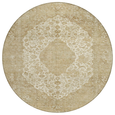 Naraxa Ivory Washable Indoor-Outdoor Rug - LOOMLAN