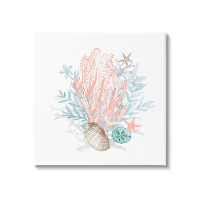 " Aquatic Coral Pattern Seashells " by Lanie Loreth Painting Print