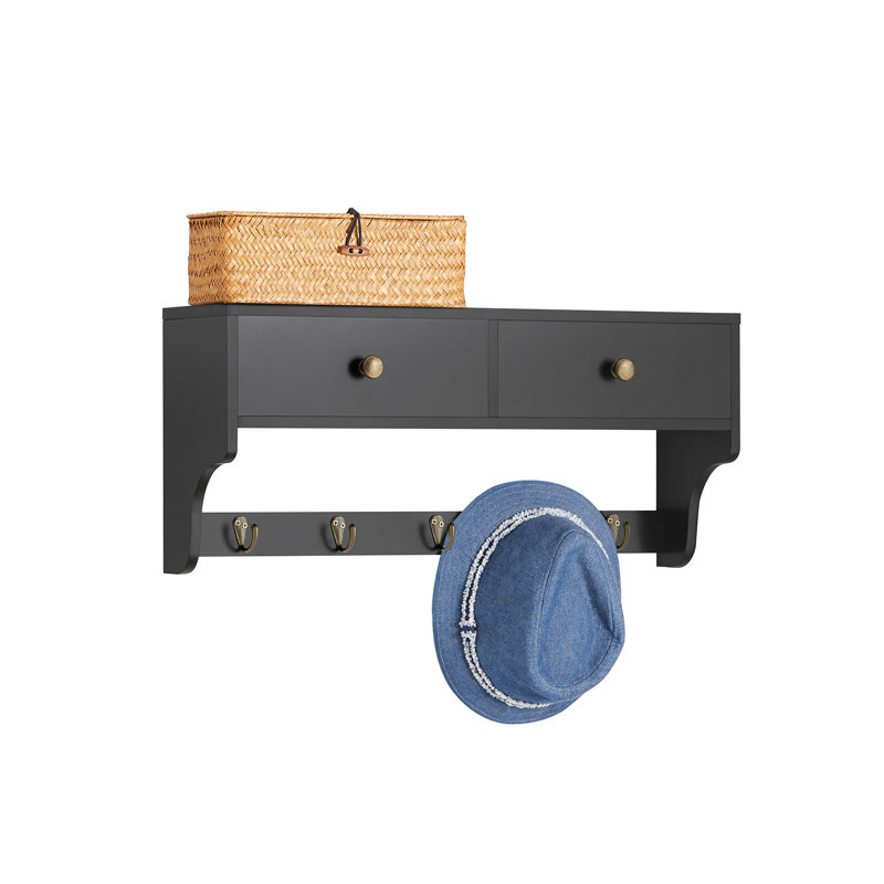 Isidore 5 - Hook Wall Mounted Coat Rack, Black