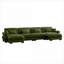 Canapé modulaire moderne convertible en U à 4 places avec repose-pieds, accoudoirs et amp; Coussins | Vert olive | Velours-414436659