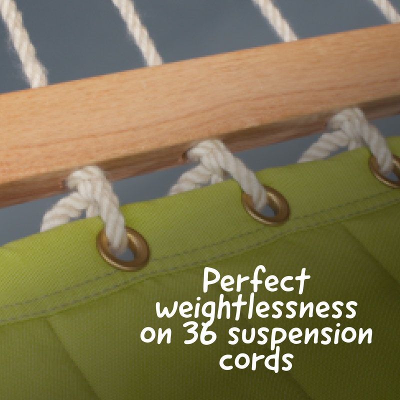 Avocado Green Quilted Kingsize Spreader Bar Hammock