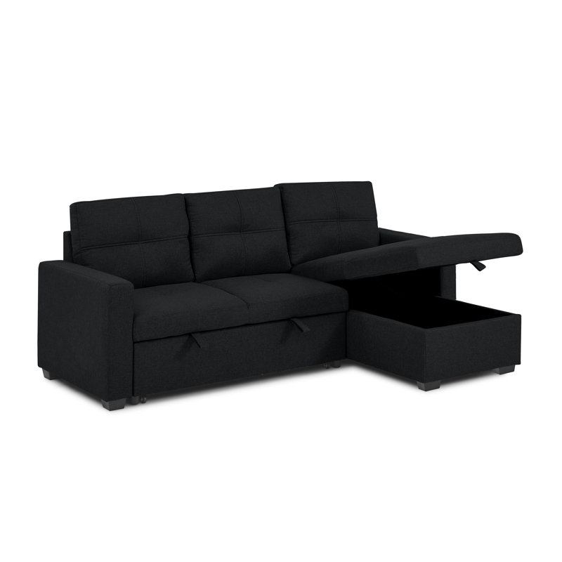 Canapé modulaire escamotable, Chenille noire Barlag