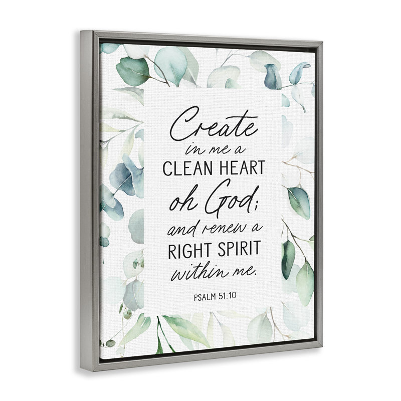 Cadre flottant Clean Heart & Right Spirit, design par Lettré et doublé, Cadre flottant gris lustré, H 21 po x l 17 po