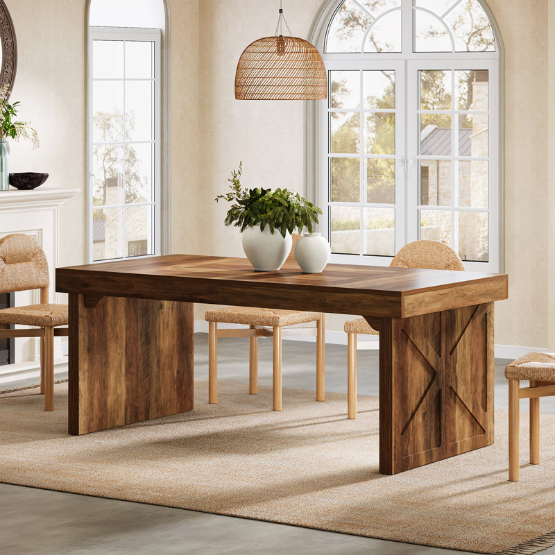 Rustic Rectangular Wood  Dining Table