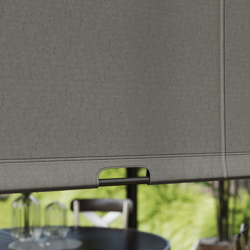3 X 3m Charcoal Grey Sliding Roof Pergola, Adjustable Shade Gazebo With Steel Frame, Uv-resistant Canopy And Drainage Holes