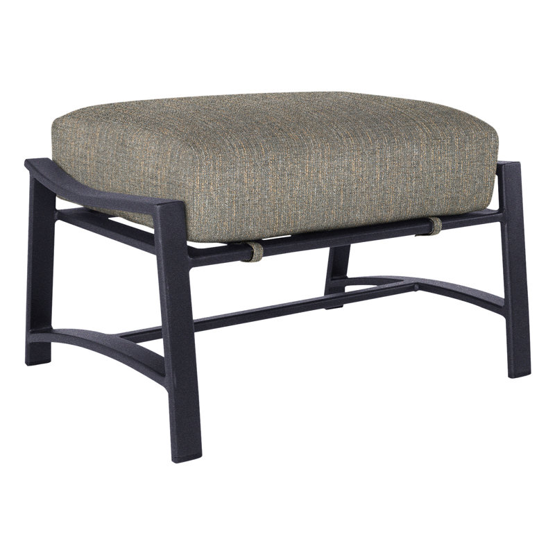 Avana Rectangle Outdoor Ottoman Patio Ottoman, Sahara Denim, Graphite