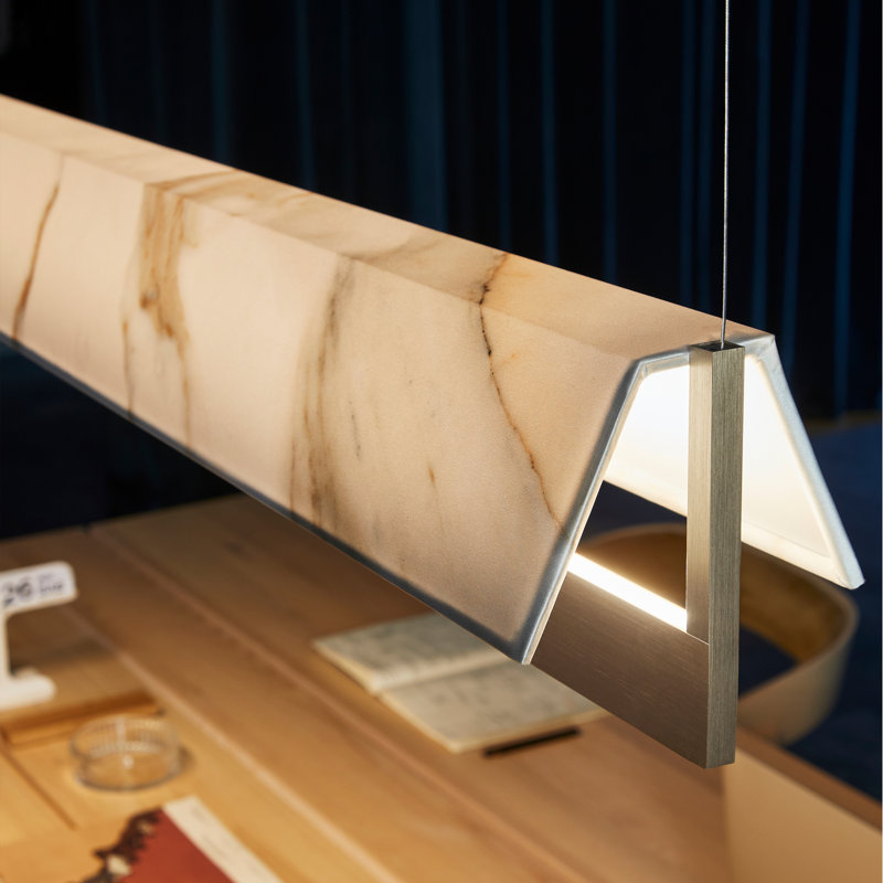 Fly So L.1700Mm Light, Satin Gold Nickel/White Calacatta, White Calacatta