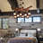 8-Light Industrial Wooden Chandelier