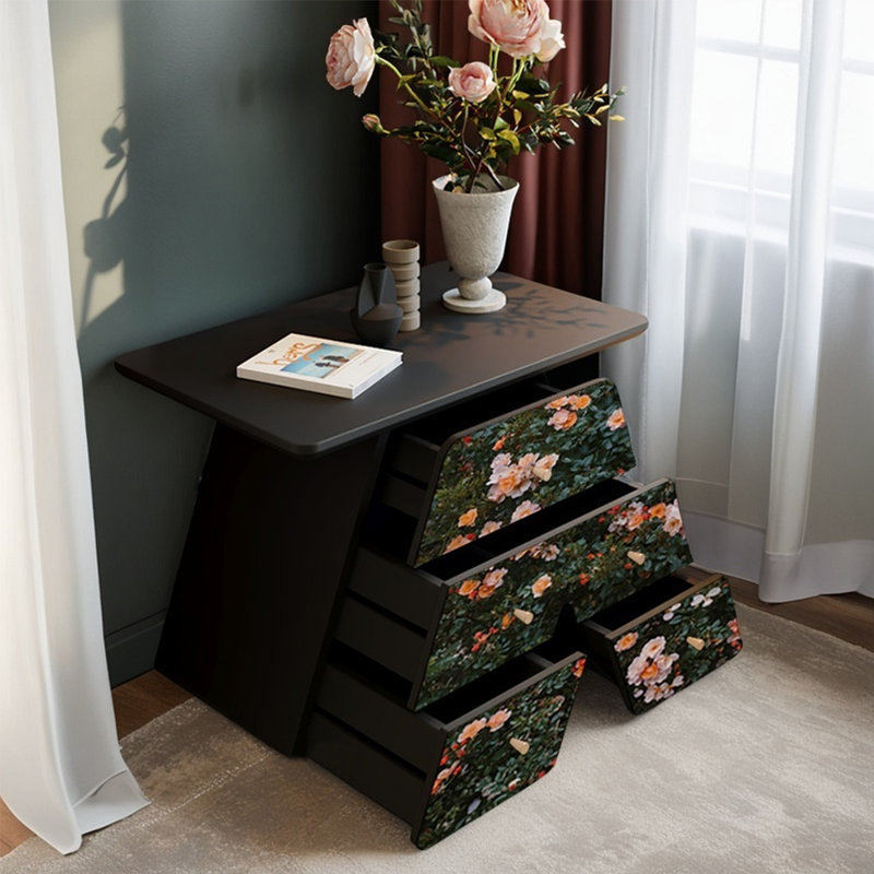 Armoire de rangement moderne et multifonctionnelle rétro, Noir
