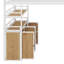 Lit mezzanine double en métal avec escalier de rangement et garde-robe-1578984560
