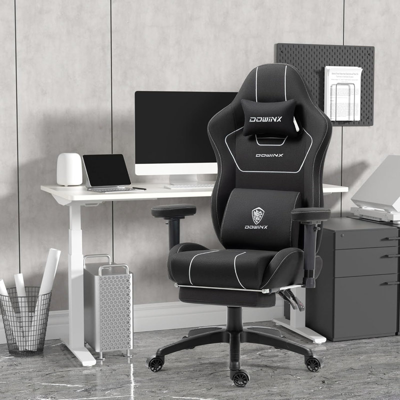 Goosea LS-66D57BC Adjustable Swiveling PC & Racing Game Chair, Black