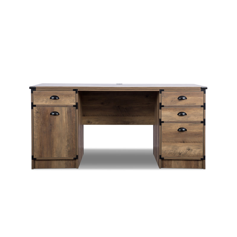 Piece Executive Desk Office Set, Rustic Oak