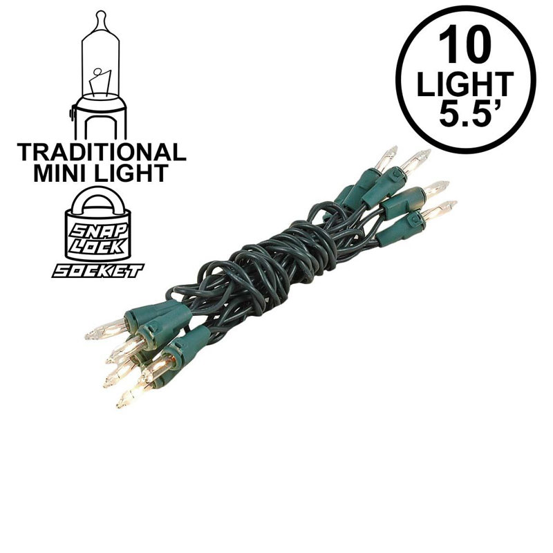 Mini-chaîne d’extérieur 10 ampoules 10 lumières 5,5 pi Shaver, vert