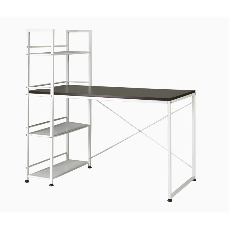 Reversible Smart Workstation Wooden Desk White/Brown