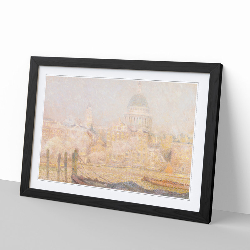 St. Pauls Cathedral by Henri Le Sidaner - Picture Frame Painting, 36cm H x 48cm W x 2cm D, Black